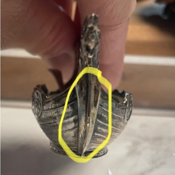 Silver Norwegian Viking Salt Dish​​​​​​ - Picture 16 of 16